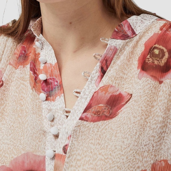 rag & bone Carla Floral Silk Blend Top XS - Picture 4 of 10